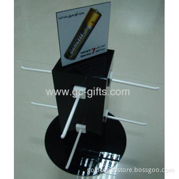 Black Rotatable Battery Display Stands 